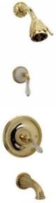 Phylrich PB2234TO_024 - Mirabella Pressure Balance Tub and Shower Set, Trim Only Frosted Crystal Han