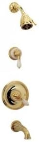 Phylrich PB2243TO_014 - Versailles Pressure Balance Tub and Shower Set, Trim Only, Pink Onyx Handle