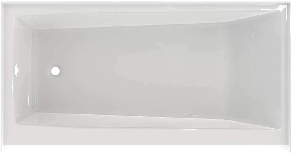 Prism 60 in. L x 30 in. W Acrylic Alcove Left-Hand Drain Bathtub, White