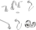Moen Eva Chrome Bathroom Set: Two-Handle High Arc Widespread Sink Faucet with 3-Hole Valve, 24-Inch Towel Bar, Hand Towel Ring, Paper Holder & Robe Hook