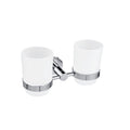 Polished Chrome Bathroom Accessories - Towel Rack, Soap Dish, Toilet Brush & Robe Hook - Modern Wall-Mounted Restrooms(Double Cup Holder)