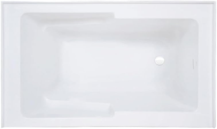 Swiss Madison Voltaire 54 x 30 Skirted Right Drain Soaking Apron Bathtub in Glossy White with Integrated Overflow and Armrest, Drain Included