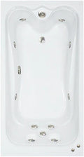 72 in. x 36 in. Elite Series Acrylic Rectangular Drop-In Whirlpool Bathtub with Reversible Drain in White- Includes 12.5 Amp In-Line Heater
