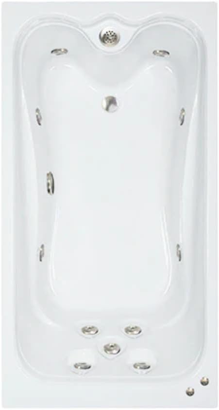 72 in. x 36 in. Elite Series Acrylic Rectangular Drop-In Whirlpool Bathtub with Reversible Drain in Biscuit