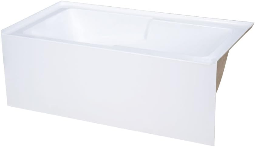 Swiss Madison Voltaire 60 x 30 Skirted Right Drain Soaking Apron Bathtub in Glossy White with Integrated Overflow and Armrest, Drain Included