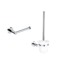 Polished Chrome Bathroom Accessories - Towel Rack, Soap Dish, Toilet Brush & Robe Hook - Modern Wall-Mounted Restrooms(2 Pcs Toilet Kit)