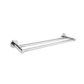 Polished Chrome Bathroom Accessories - Towel Rack, Soap Dish, Toilet Brush & Robe Hook - Modern Wall-Mounted Restrooms(Double Towel Bar)