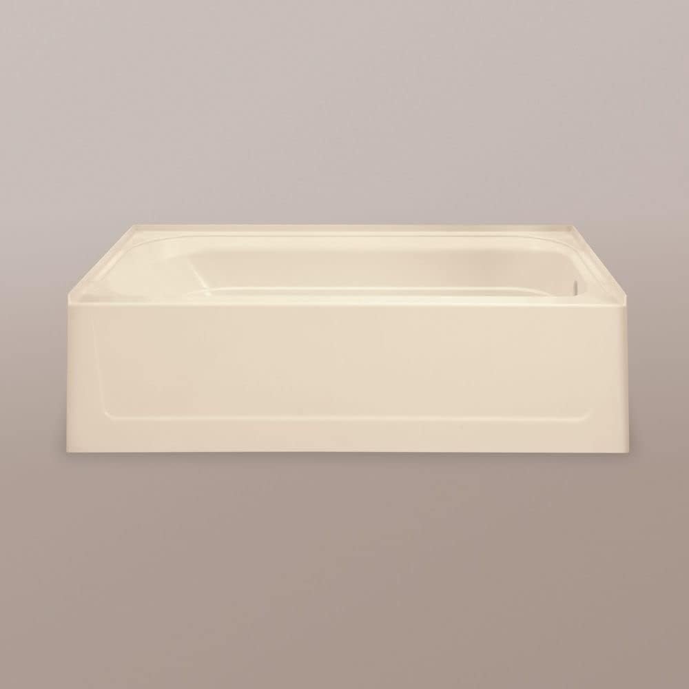 Mustee T6030RBT Fiberglass Rectangular Alcove Bathtub with Right-Hand Drain, Biscuit