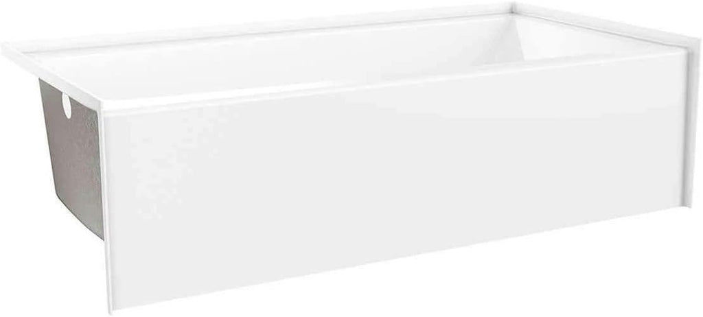 Prism 60 in. L x 30 in. W Acrylic Alcove Left-Hand Drain Bathtub, White