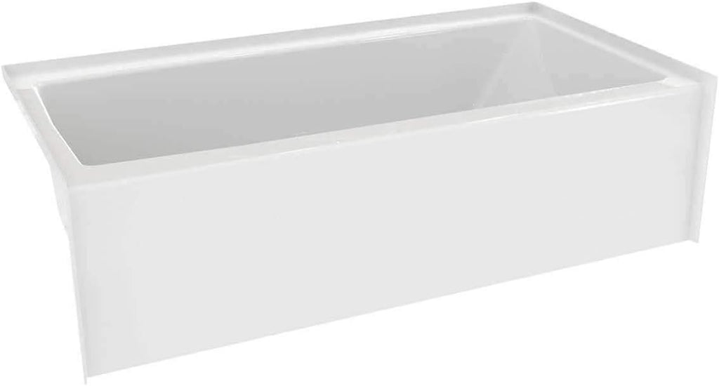 Prism 60 in. L x 32 in. W Acrylic Alcove Left-Hand Drain Bathtub, White