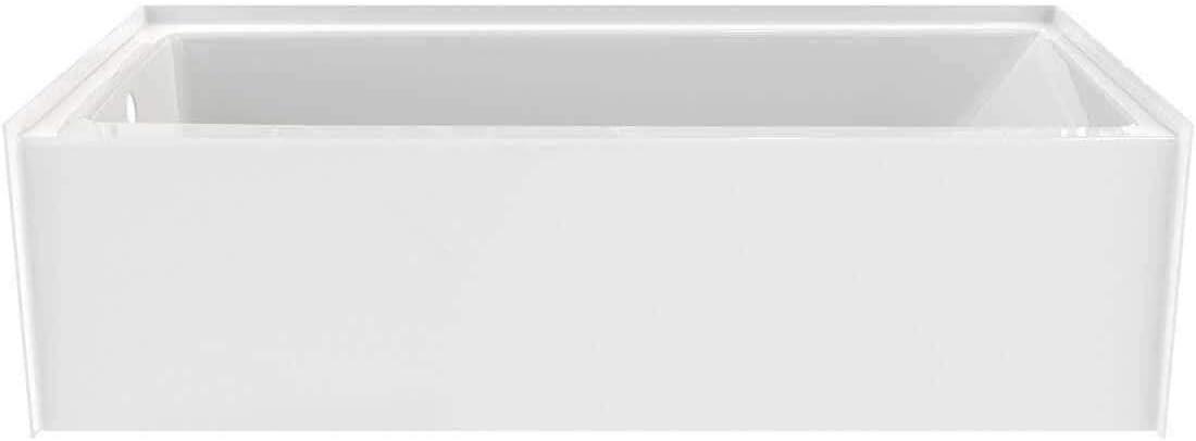 Prism 60 in. L x 30 in. W Acrylic Alcove Left-Hand Drain Bathtub, White