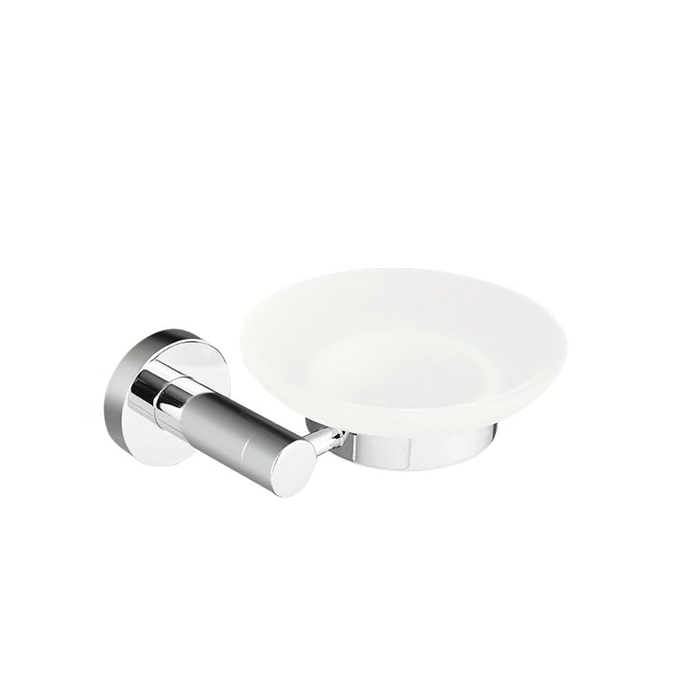 Polished Chrome Bathroom Accessories - Towel Rack, Soap Dish, Toilet Brush & Robe Hook - Modern Wall-Mounted Restrooms(Soap Dish B)