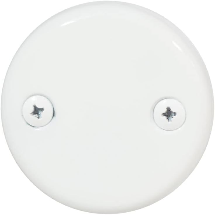 Westbrass D326-50 22-1/2' 17 Gauge Brass Bath Waste & Overflow Assembly with Tip-Toe Drain Plug and 2-Hole Faceplate, Powder Coat White