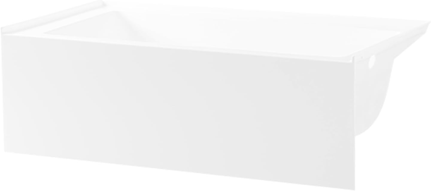 Aqua Eden VTAP663222R 66-Inch Acrylic 3-Wall Alcove Tub with Right Hand Drain, White