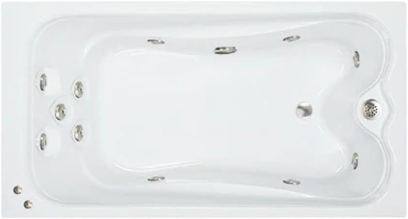 72 in. x 36 in. Elite Series Acrylic Rectangular Drop-In Whirlpool Bathtub with Reversible Drain in White