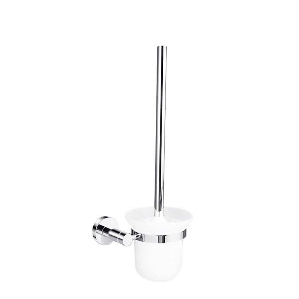 Polished Chrome Bathroom Accessories - Towel Rack, Soap Dish, Toilet Brush & Robe Hook - Modern Wall-Mounted Restrooms(Toilet Brush Holder)