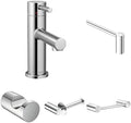 Moen Align Chrome Bathroom Set - One-Handle Faucet 6190 with 24-in Towel Bar, 9-in Hand Towel Bar, Toilet Paper Holder and Robe Hook