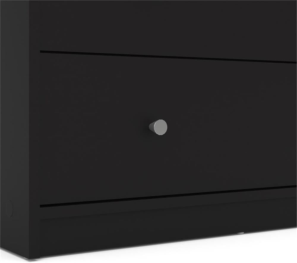 Home Square 2 Piece Set with 3 Drawer Chest and 6 Drawer Double Dresser in Black