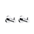 Polished Chrome Bathroom Accessories - Towel Rack, Soap Dish, Toilet Brush & Robe Hook - Modern Wall-Mounted Restrooms(2 Pcs Single Hooks)
