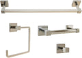 HomeStock Bathroom Hardware Set - 4 Piece Polished Chrome Accessory Kit