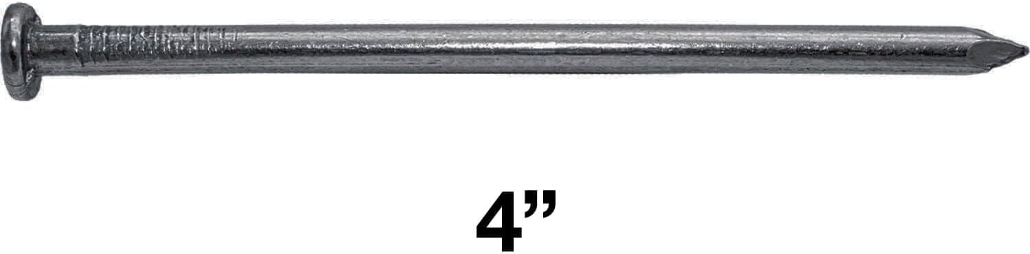4' Bright Common Framing Nail (20D) - Heavy-Duty Fastener Designed for Interior Construction Applications - Uncoated Carbon Steel with Smooth Shank - Load Bearing - 9 X 5 POUND BOXES ~1,260 Nails