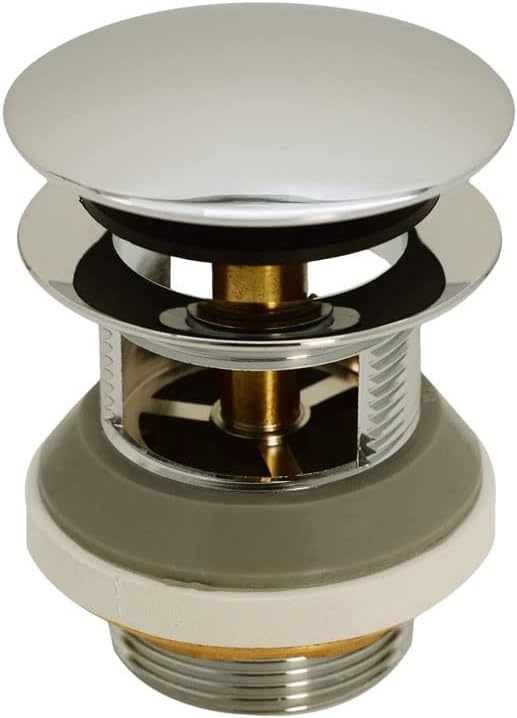 Westbrass D980LTBAA-05 1-1/2' NPSM Integrated Overflow Drain Trim Kit with Illusionary No-Hole Overflow and ABS Adapter, Brass, Polished Nickel