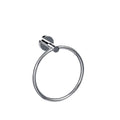 Polished Chrome Bathroom Accessories - Towel Rack, Soap Dish, Toilet Brush & Robe Hook - Modern Wall-Mounted Restrooms(Round Towel Ring B)