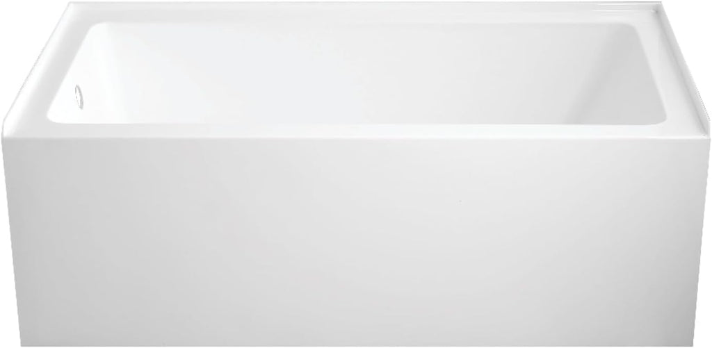 Aqua Eden VTAP6032L22C 60-Inch Anti-Skid Acrylic 3-Wall Alcove Tub with Left Hand Drain Hole, White
