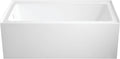 Aqua Eden VTAP6032L22C 60-Inch Anti-Skid Acrylic 3-Wall Alcove Tub with Left Hand Drain Hole, White