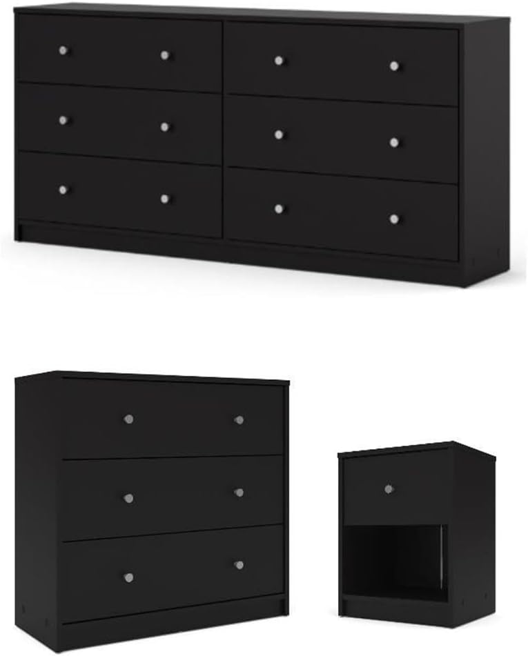 Pemberly Row 3-Piece Set with 3 Drawer Chest & 6 Drawer Dresser & Nightstand