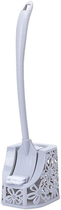 ESHINEDE Brush Toilet Brush Toilet Brush Plastic Toilet Brush & Holder Holder for Bathroom Toilet Long Handle Toilet Brush Set Loo Brush(Gray)