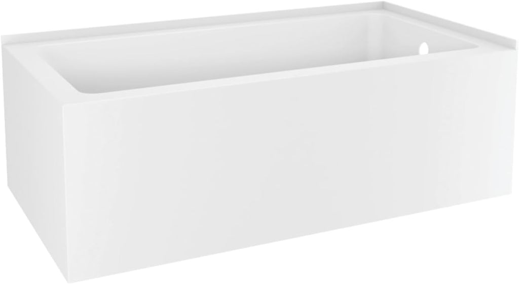 Aqua Eden VTAP6032R21TS 60-Inch Acrylic 2-Wall Corner Alcove Tub with Right Hand Drain, White