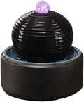 Tabletop Indoor Mini Ceramic Tabletop Fountain Modern Water for Living Room Decor(Black)