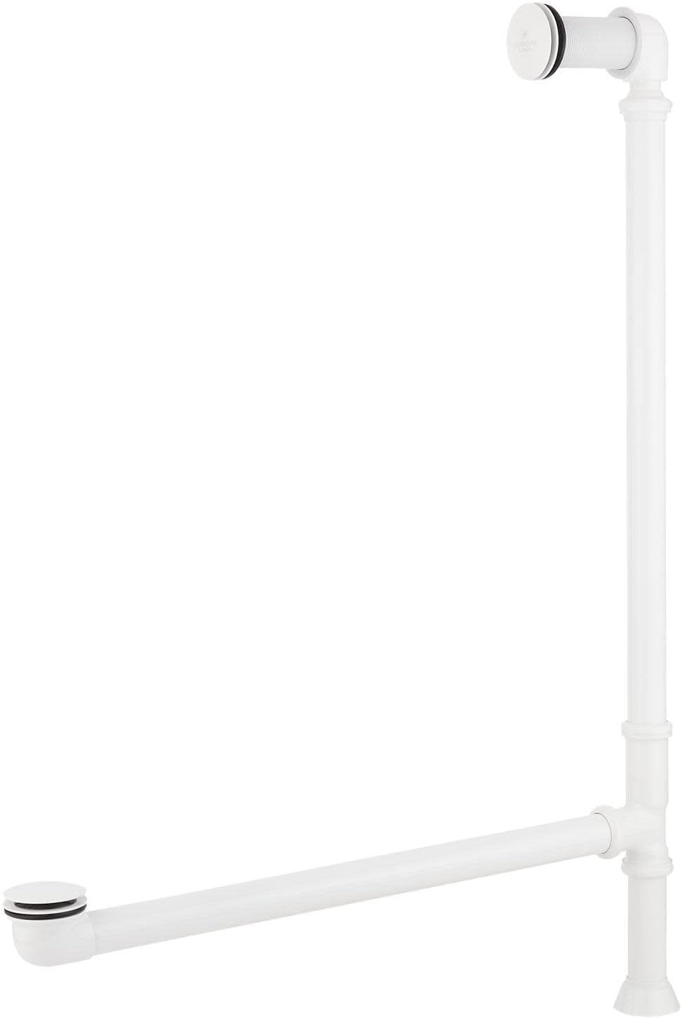 Signature Hardware 946214 Frayser 71' Cast Iron Soaking Double Slipper Pedestal Freestanding Tub with Rolled Rim and Drain Kit - White/Chrome Drain