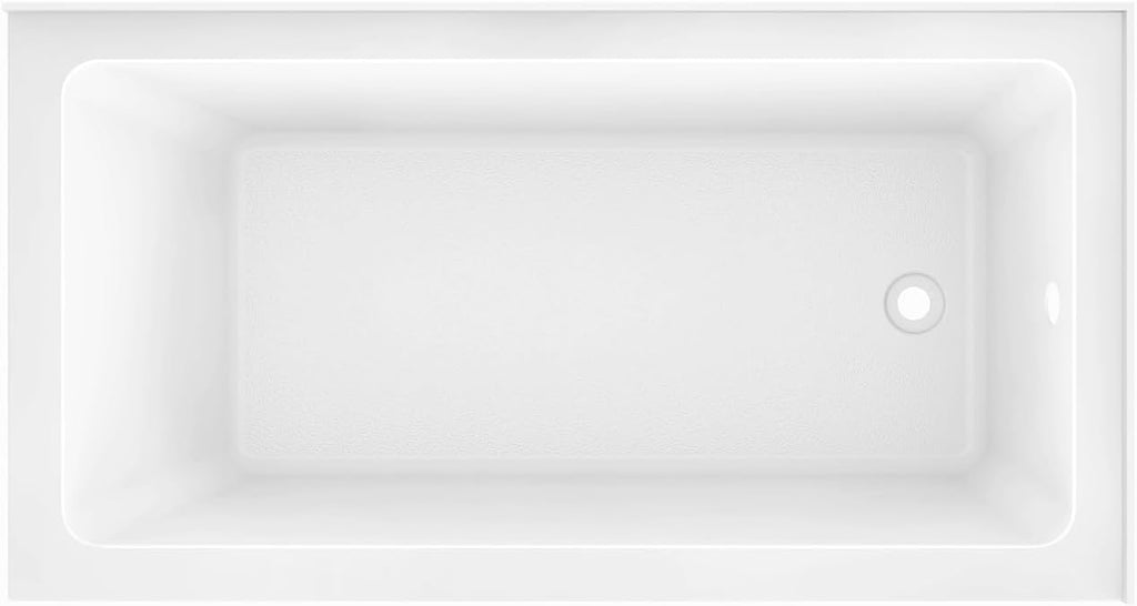 Aqua Eden VTAP6032R21TS 60-Inch Acrylic 2-Wall Corner Alcove Tub with Right Hand Drain, White