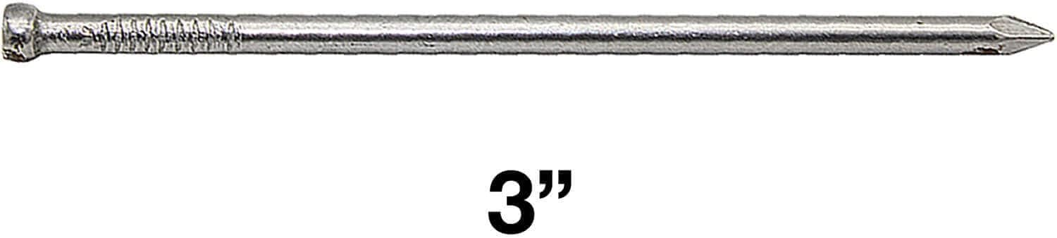 3 Inch (10D) Bright Finish Finish Nails - Full Box ~ 6,410 Nails