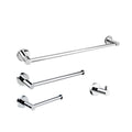 Polished Chrome Bathroom Accessories - Towel Rack, Soap Dish, Toilet Brush & Robe Hook - Modern Wall-Mounted Restrooms(4 Pcs Set)