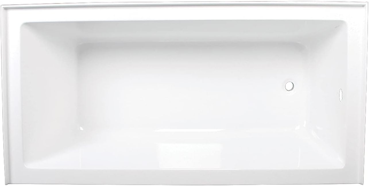 Aqua Eden VTAP663222R 66-Inch Acrylic 3-Wall Alcove Tub with Right Hand Drain, White