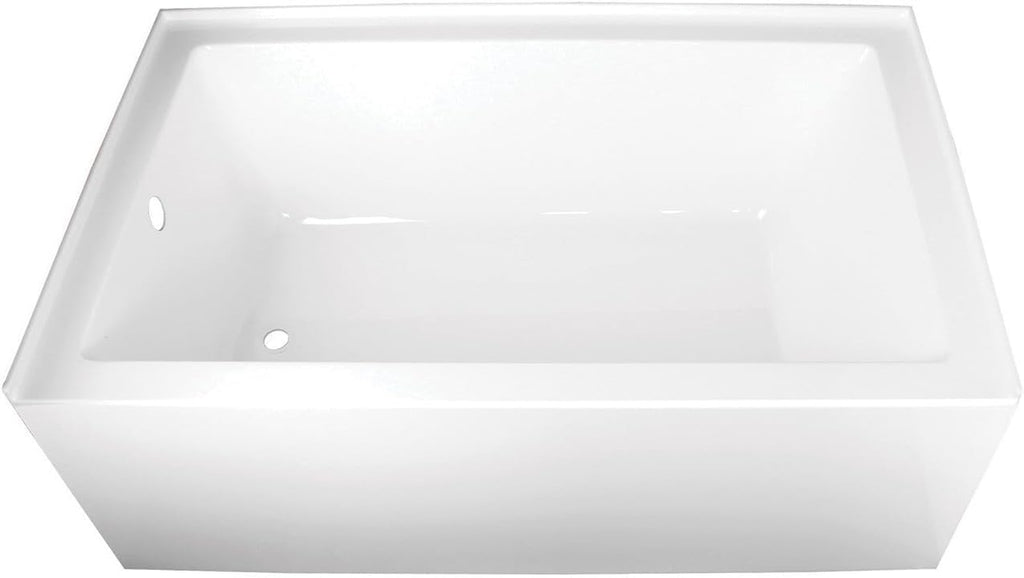 Kingston Brass Aqua Eden VTAP603622L 60-Inch Acrylic Alcove Tub with Left Hand Drain, White