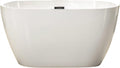 WOODBRIDGE 48' Acrylic Freestanding Bathtub Contemporary Soaking Tub, White Acrylic(Chrome Drain/Overflow),BTA1703-C-Drain&O