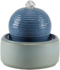 Tabletop Indoor Mini Ceramic Tabletop Fountain Modern Water for Living Room Decor(Blue)
