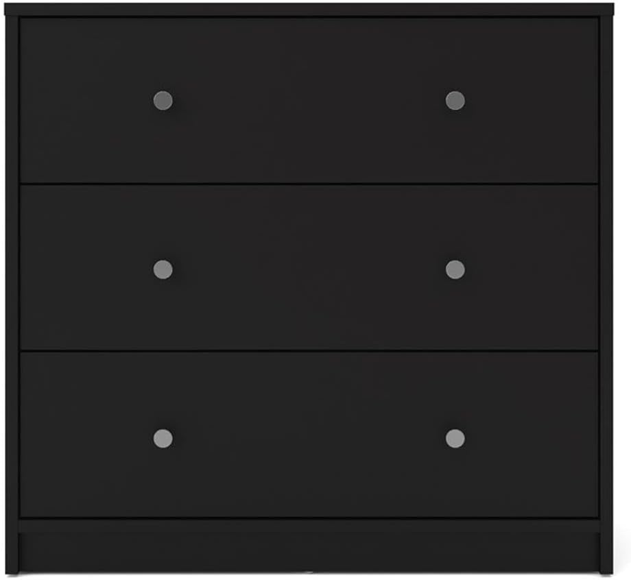 Home Square 2 Piece Set with 3 Drawer Chest and 6 Drawer Double Dresser in Black