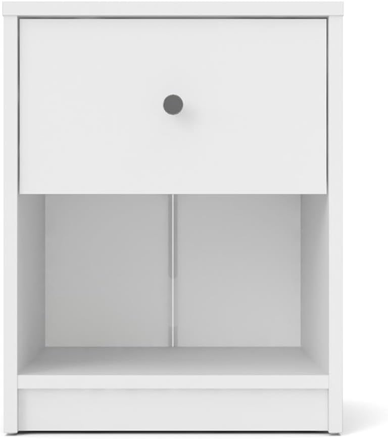 Pemberly Row Set of 3 Wood Double Dresser and Chest and Nightstand in White