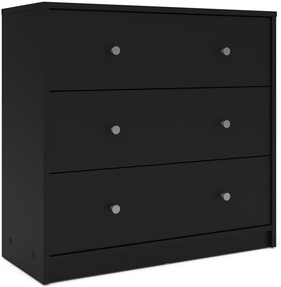 Home Square 2 Piece Set with 3 Drawer Chest and 6 Drawer Double Dresser in Black