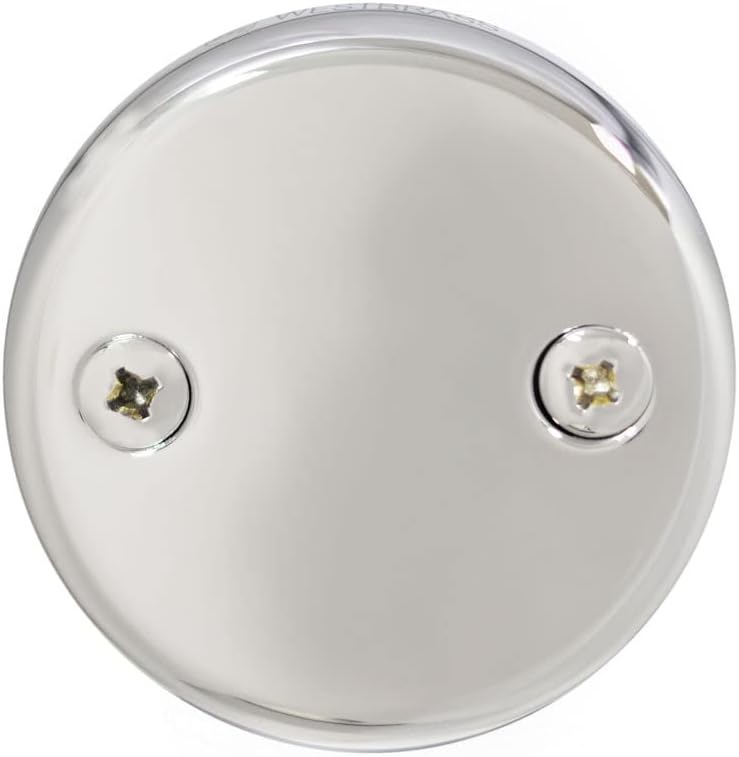 Westbrass Y593144CP-12 14' Black Tubular Bath Waste & Overflow Assembly with Tip-Toe Drain Plug and Two-Hole Faceplate, Polished Chrome (12-Pack)
