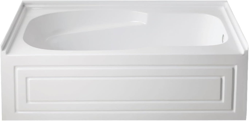 Aqua Eden VTAM6031R21B 60-Inch Anti-Skid Acrylic 3-Wall Alcove Tub with Right Hand Drain Hole, White