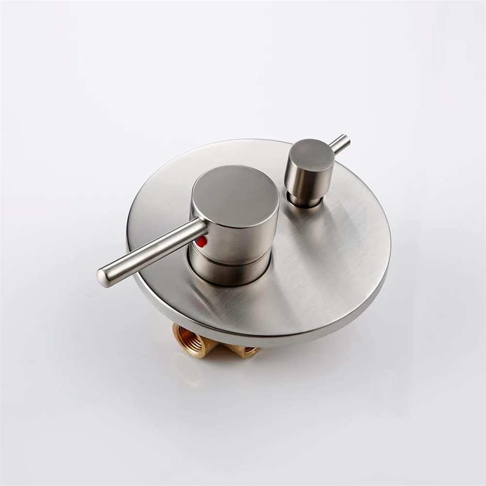 Bathtub Faucet with Shower, Tub Taps Hot and Cold Bathroom Faucet Brushed Brass Shower Faucet Diverter, with Wall Mount Spout Handheld Hose Bathtub Filler Mixer Tap Set,Brushed Chrome