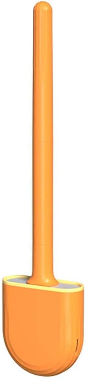 ESHINEDE Brush Toilet Brush Toilet Brush and Holder Set, Bathroom Toilet Brush and Holder,Wall Mounted,Toilet Bowl Cleaner Brush,Quick-Drying,Toilet Brush Set,for Bathroom Cleaning(Orange)