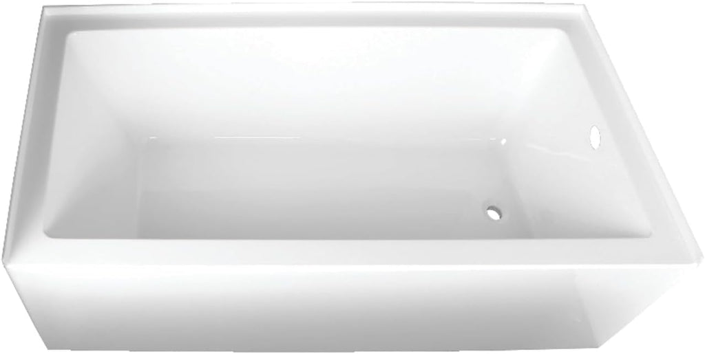 Aqua Eden VTAP663222R 66-Inch Acrylic 3-Wall Alcove Tub with Right Hand Drain, White