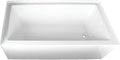 Aqua Eden VTAP663222R 66-Inch Acrylic 3-Wall Alcove Tub with Right Hand Drain, White